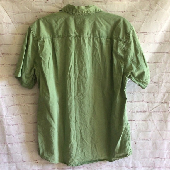 C.E. Schmidt Workwear Green Button Down Short Sleeve Shirt - Size Medium - Picture 3 of 5